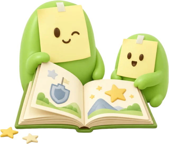 Two Trio companions reading a picture book together
