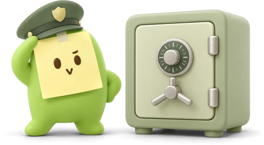 Trio beside a safe